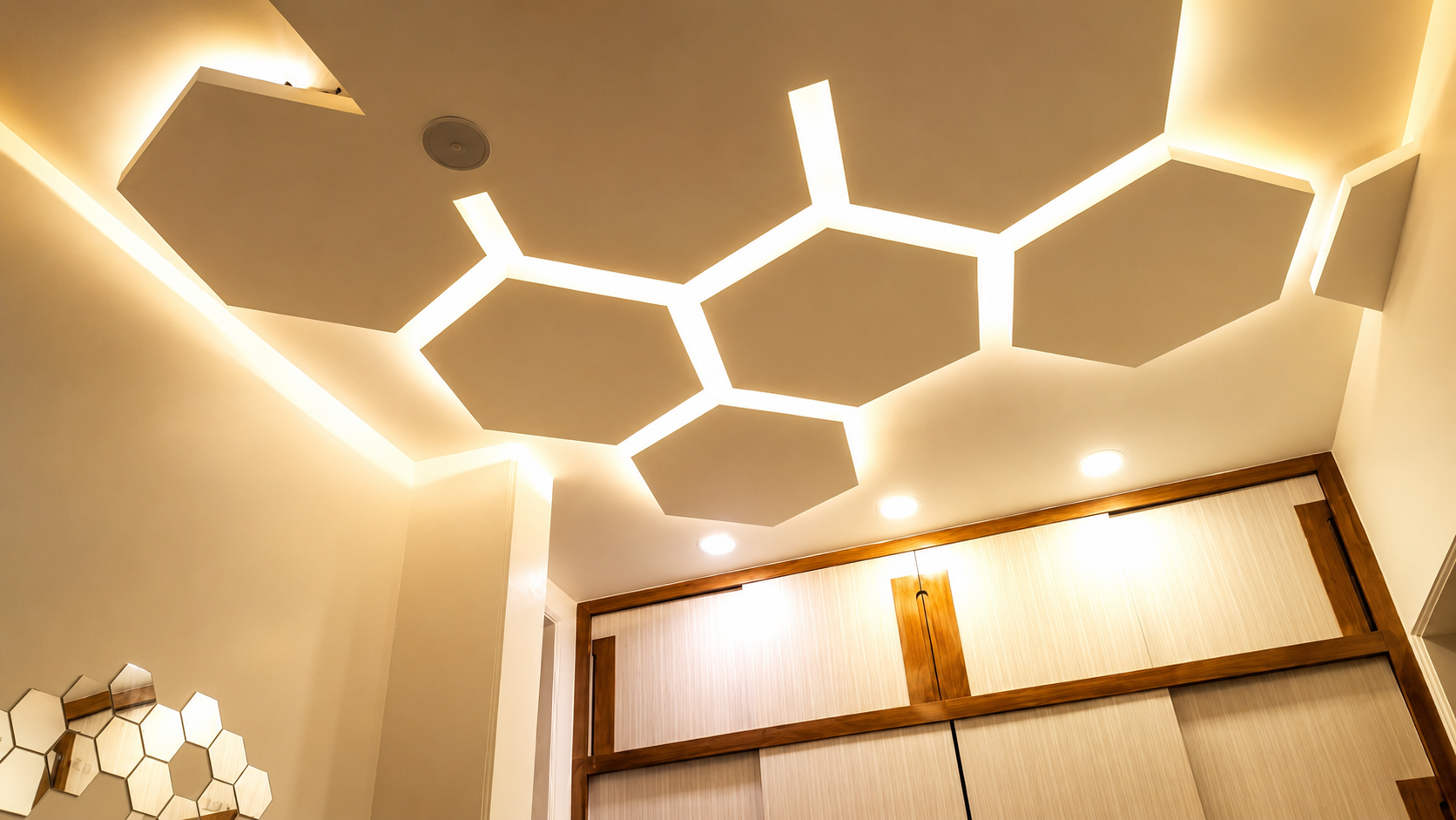Cove LED lighting in false ceiling living room